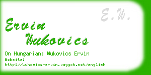 ervin wukovics business card